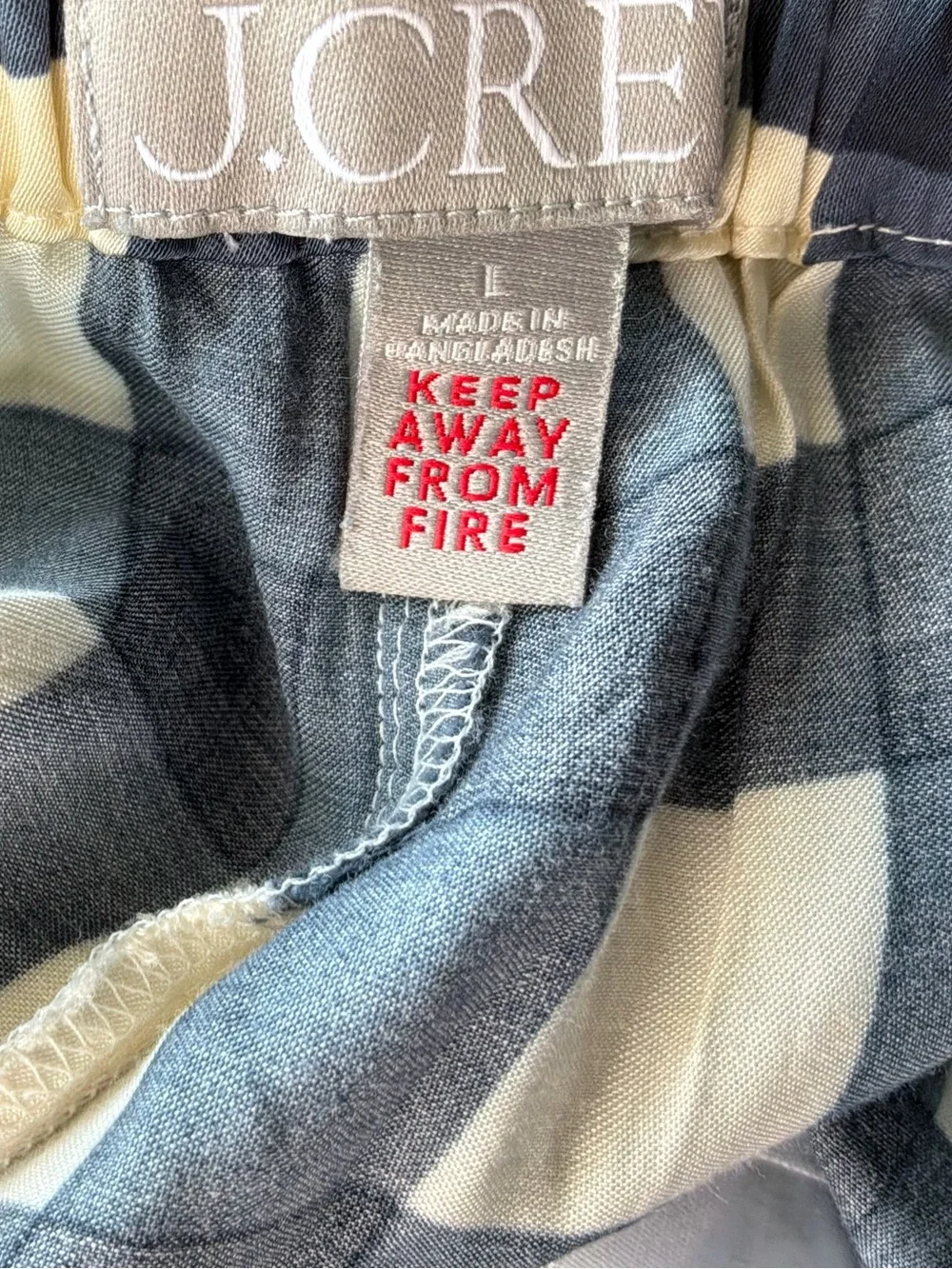 J.Crew Soft Shine Blue Pajama Set Gingham Large